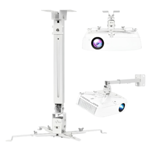 Adjustable Projector Ceiling Mount Stand | 52 to 60 Inch (5 Feet) Extendable Bracket | Universal Tilt, Swivel & Rotate Wall/Ceiling Projector Mount | Heavy-Duty Frame